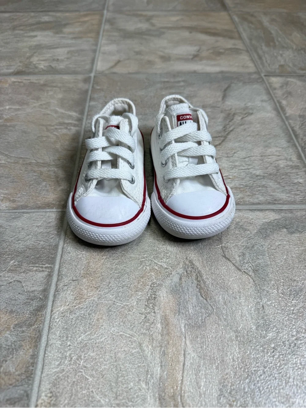 Converse All Star Chuck Taylor Low White TD Shoe Size 4c White 7J256 Preowned